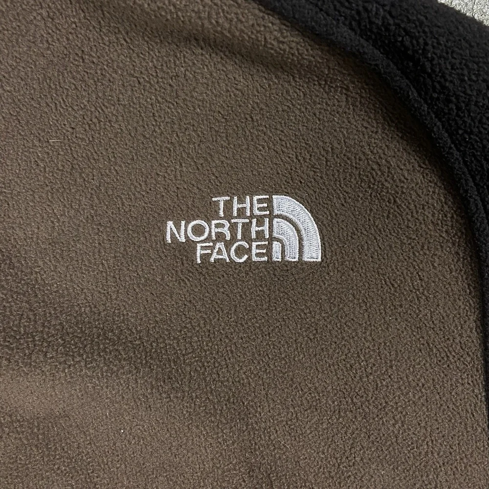 The North Face Khumbu Fleece Vest Size XL Brown Colorblock Fullzip Outdoor Wear